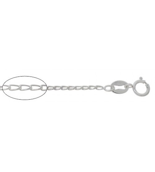 20" Narrow Link Curb Chain - Package of 10, Sterling Silver